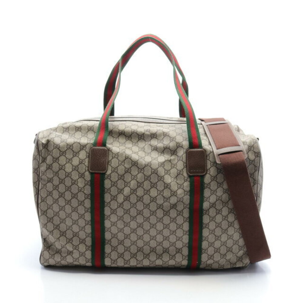 Gucci Duffle Bag GG Supreme Sherry Canvas Beige Brown Multicolor